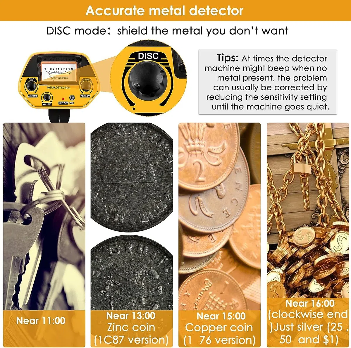 Metal Detector, Metaldetector Professionale con Batteria Ricaricabile, Metal Detector 2lbs per Principiante Adulto Bambini, Altezza Regolabile 78-108 cm, Modalità DISC e All Metal