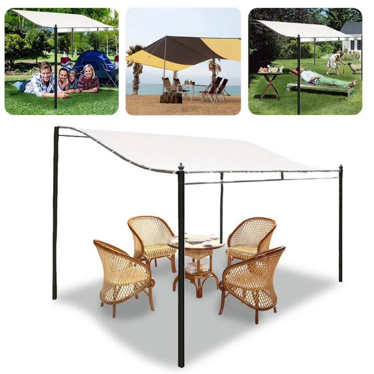 Copertura superiore, tettoia per esterni e ripari, pergole e tendoni, stile moderno, gazebo, tenda, tetto, da giardino, antivento, copertura di ricambio a strato singolo in tenda 300D impermeabile