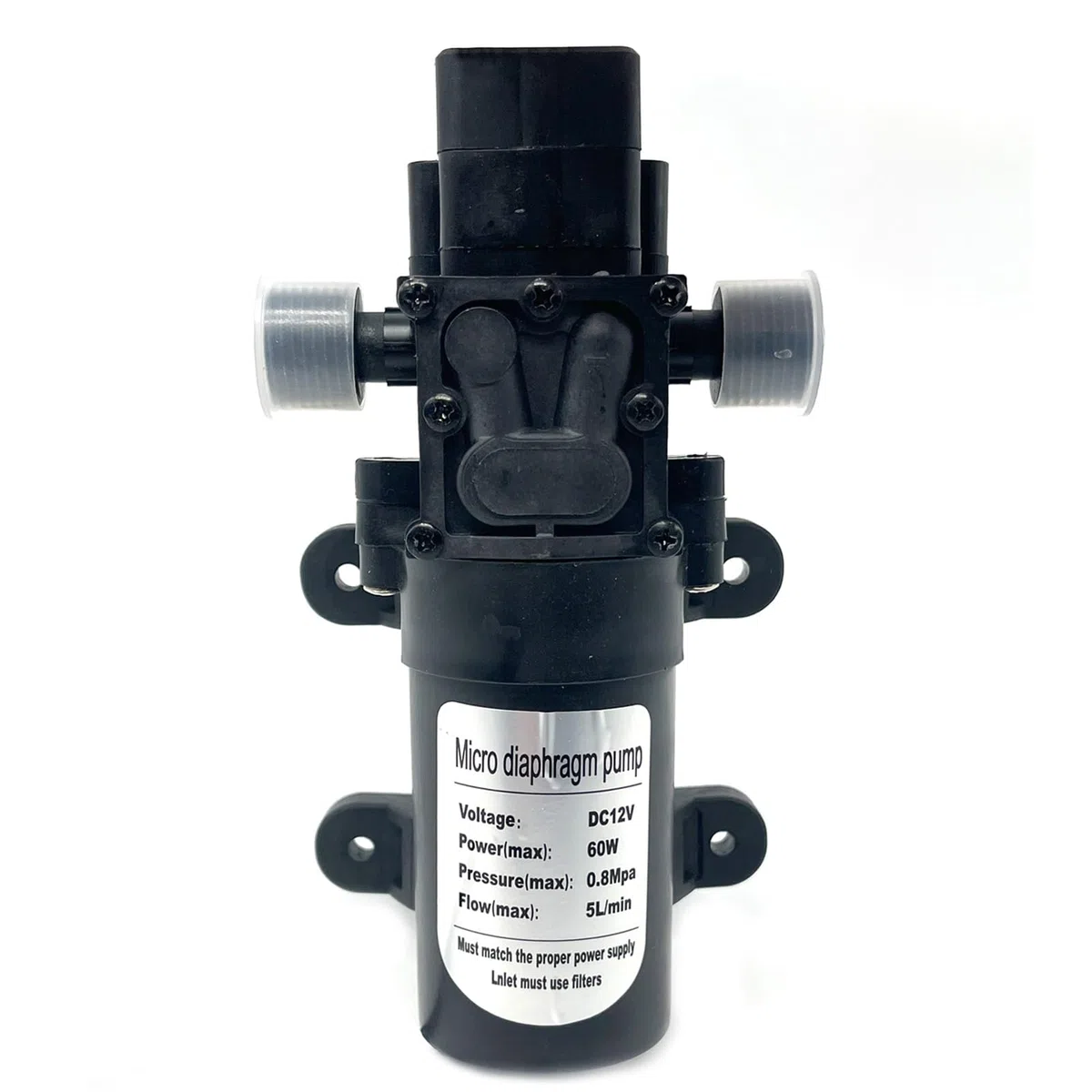 Pompa Acqua Camper, DC 12V Pompa Dell'Acqua Ad Alta Pressione 5 L/min 116psi 60W Pompa Dell'Acqua Autoadescante Pompa Dell'Acqua Per Camper, Barche, Roulotte E Il Giardino