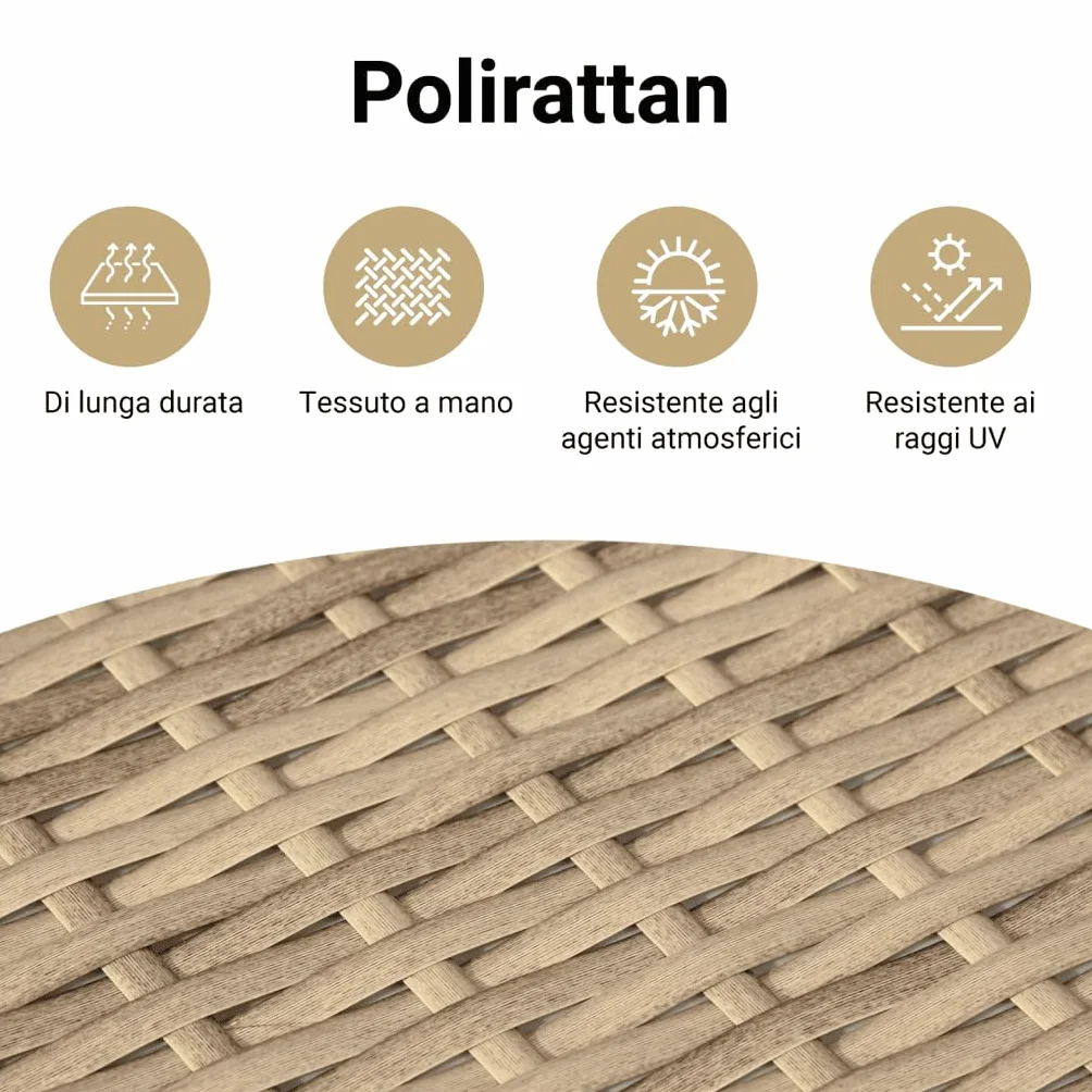 vidaXL Divano da Giardino con Cuscini a 2 Posti Beige in Polyrattan
