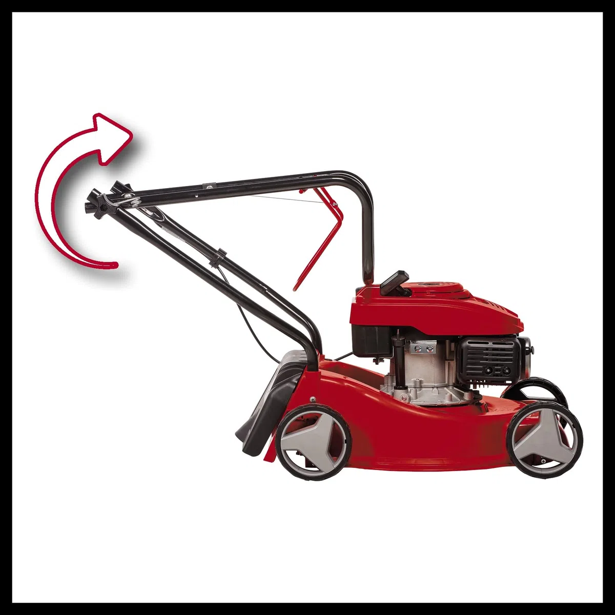 Einhell Tosaerba a benzina GC-PM 40/2 (2 kW, 1 cilindro, motore a 4 tempi, cilindrata 132 cm³, sacco da 45 l con indicatore di livello, larghezza di taglio 40 cm, consigliato fino a 800 m²)