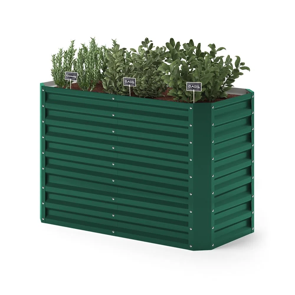 OK-Living Letto per orto rialzato, Verde, 120 x 60 cm, per la coltivazione e crescita di ortaggi e erbe aromatiche