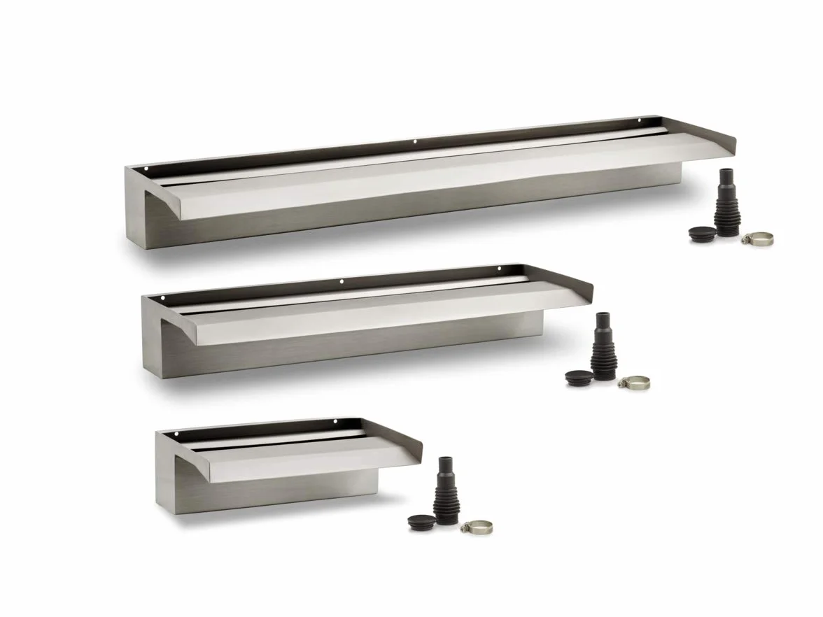 Oase 70773 Waterfall XL 90 – Cascata in 90 cm di Larghezza | Effetto Acciaio Inossidabile | per Giochi d'Acqua in Giardino ed Esterni | per Montaggio su pareti e pareti | per Stagno, Piscina, fontane