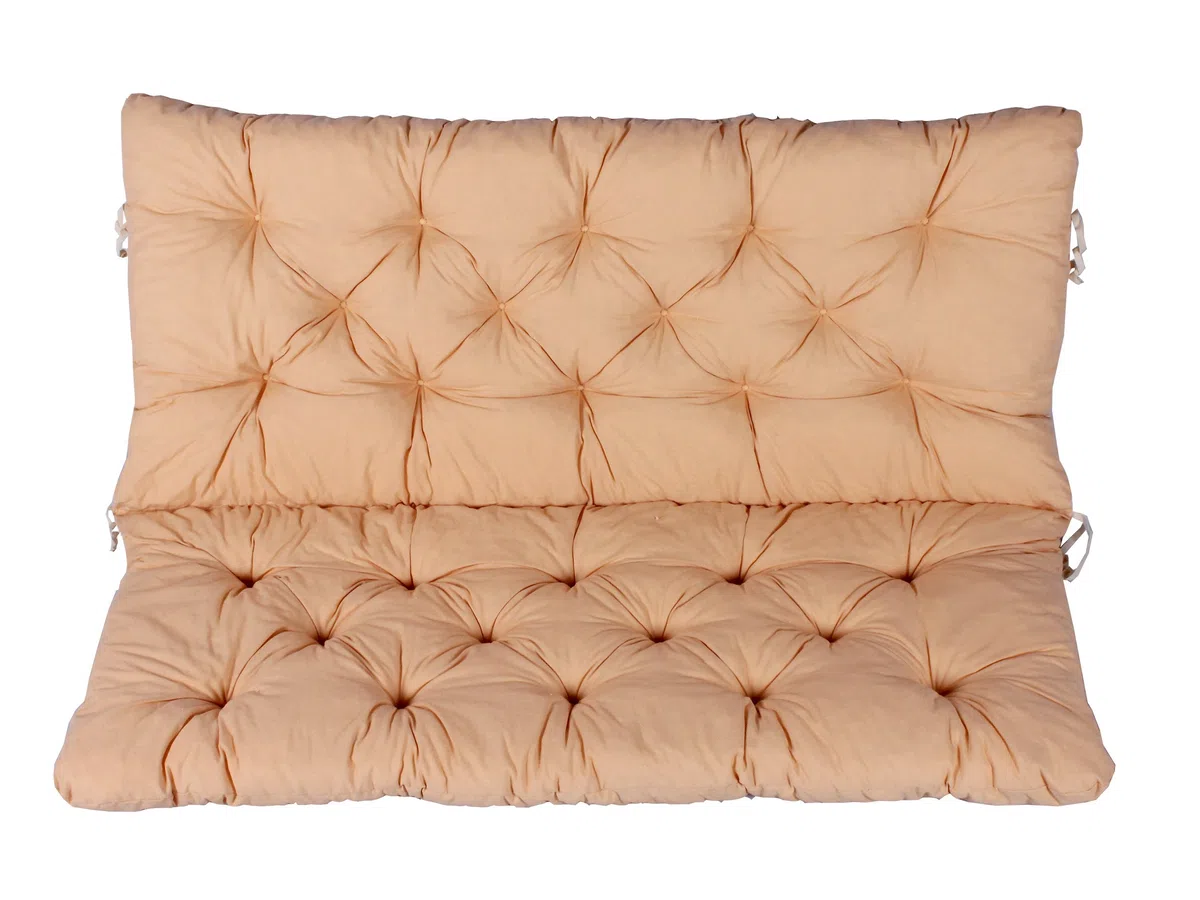 Ambientehome HANKO 120 x 98 x 8 cm, Panca da Giardino a 2 posti, Cuscino Imbottito per Schienale Basso, Colore: Albicocca