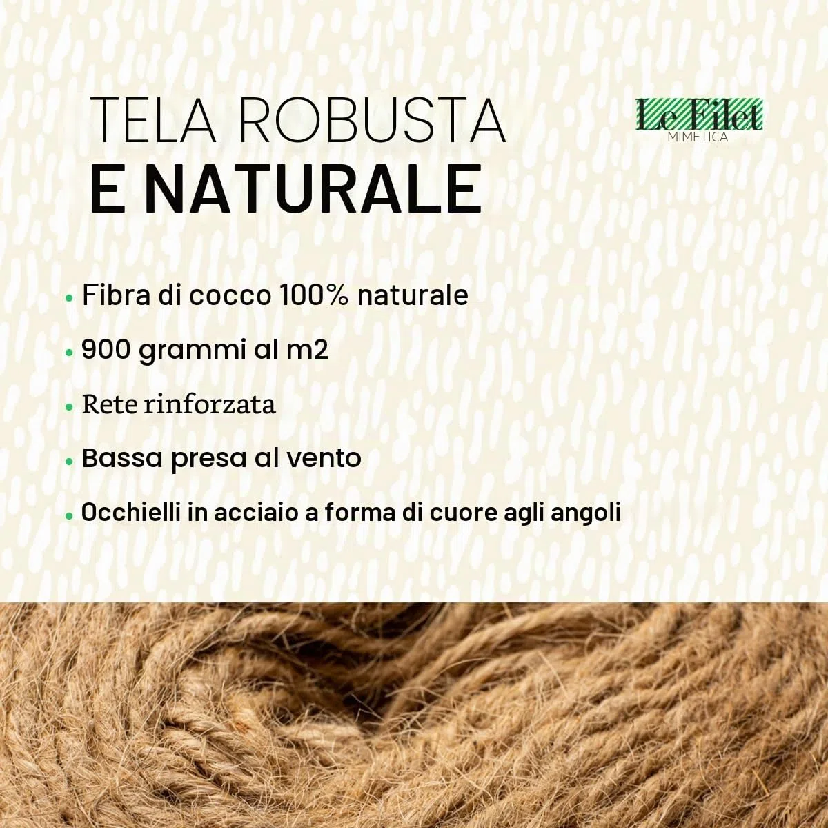 Tenda parasole in fibra di cocco, protezione solare ecologica, diverse misure e forme triangolare, terrazza, giardino, pergolato (Sable, 3x3x3m, Triangolare)