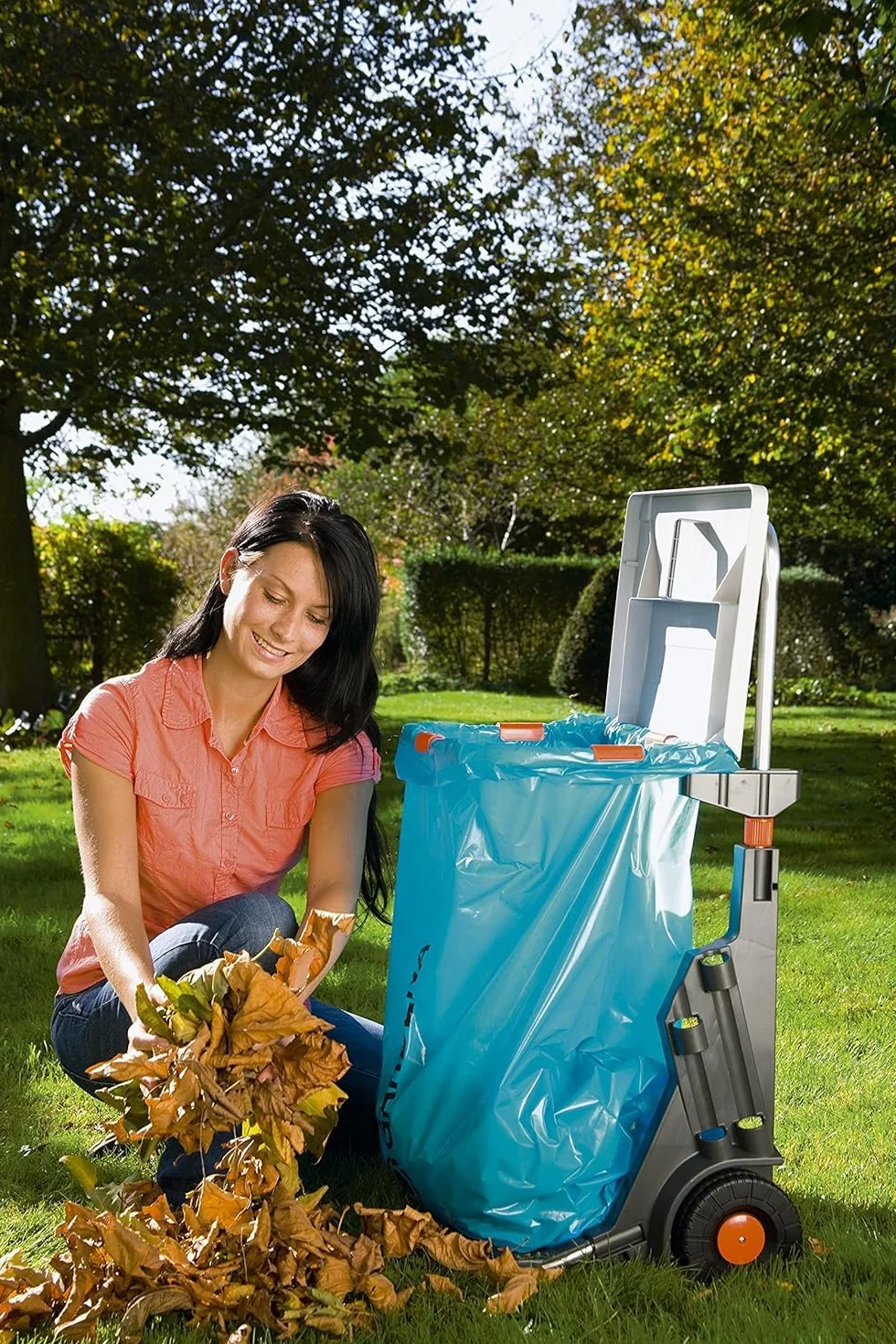 Gardena Eco-Roll: Versatile Carrello di Trasporto per Il Giardino, con carriola per Sacchi Integrata, Ruote per Erba (232-20)