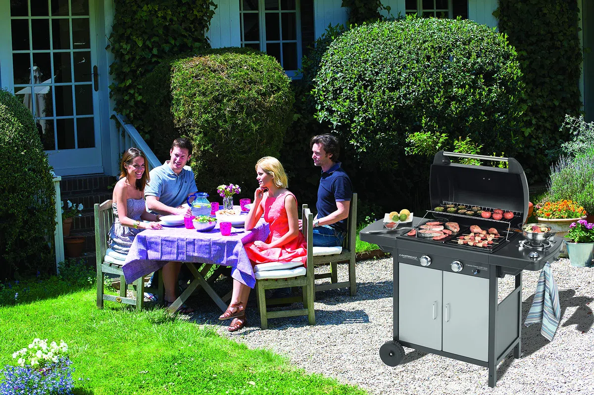 Campingaz 2 Series Classic EXS Vario Barbecue a Gas, Grigio Scuro, 127.4 x 54.1 x 108.5 cm