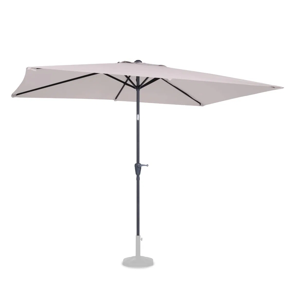 VONROC Ombrellone da giardino Rapallo 200x300 cm con Inclinazione Regolabile, UPF 50+, Manovella Facile e Copertura Protettiva Inclusa Nero