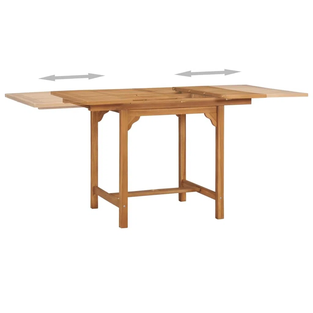 vidaXL Tavolo da Giardino Estensibile Elegante Robusto Arredi Esterni Campeggio Picnic (110-160) x80x75 cm Colore Naturale Legno Massello di Teak