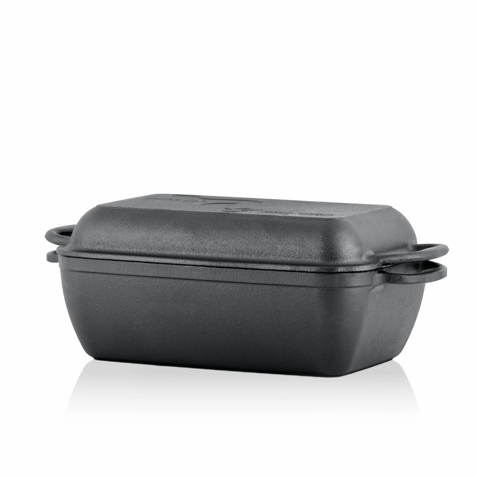 BBQ-Toro Casseruola in ghisa con coperchio 4,5 L | Pentola 2 in 1 padella + teglia pane | Ideale per stufare, barbecue e forno, grande pentola resistente, teglia in ghisa, uso universale