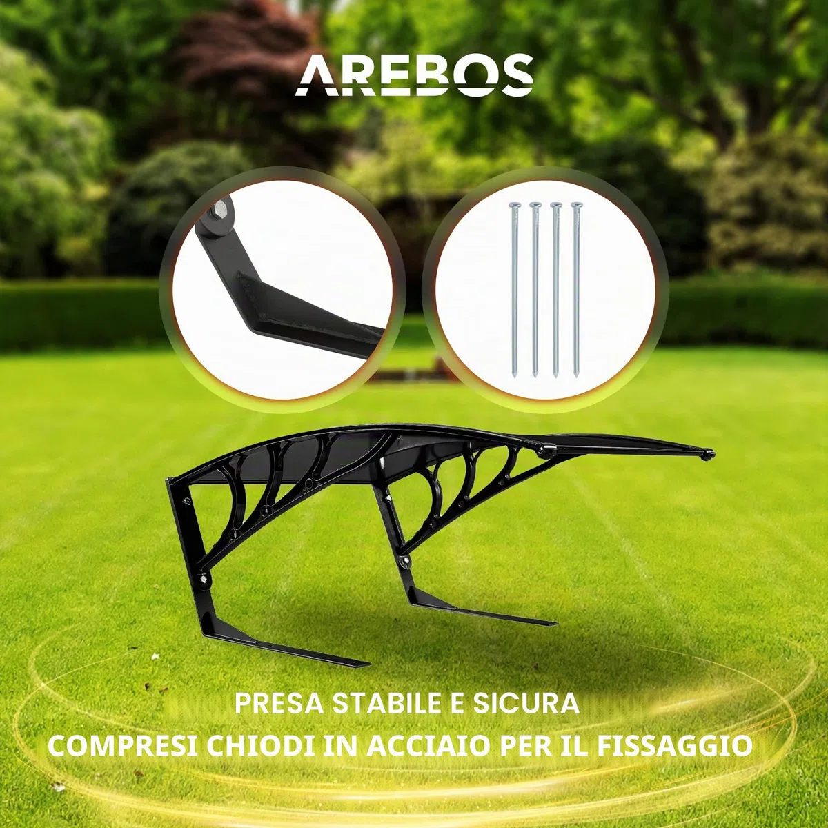 Arebos Garage per Rasaerba Robotizzato | 102 x 79 x 46 cm | resistente alle intemperie + protezione UV | con piedini in metallo | tettuccio per tosaerba