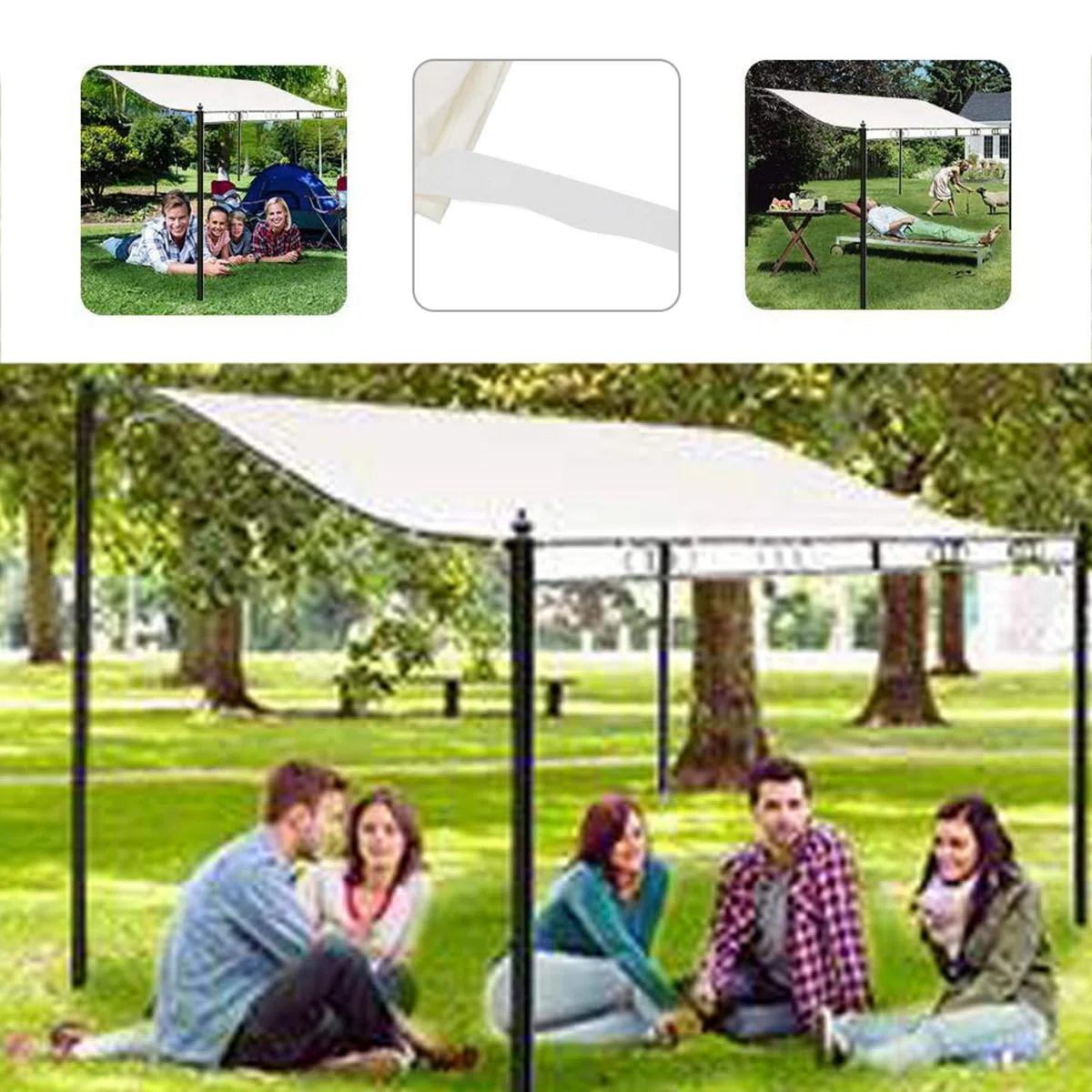 Copertura superiore, tettoia per esterni e ripari, pergole e tendoni, stile moderno, gazebo, tenda, tetto, da giardino, antivento, copertura di ricambio a strato singolo in tenda 300D impermeabile