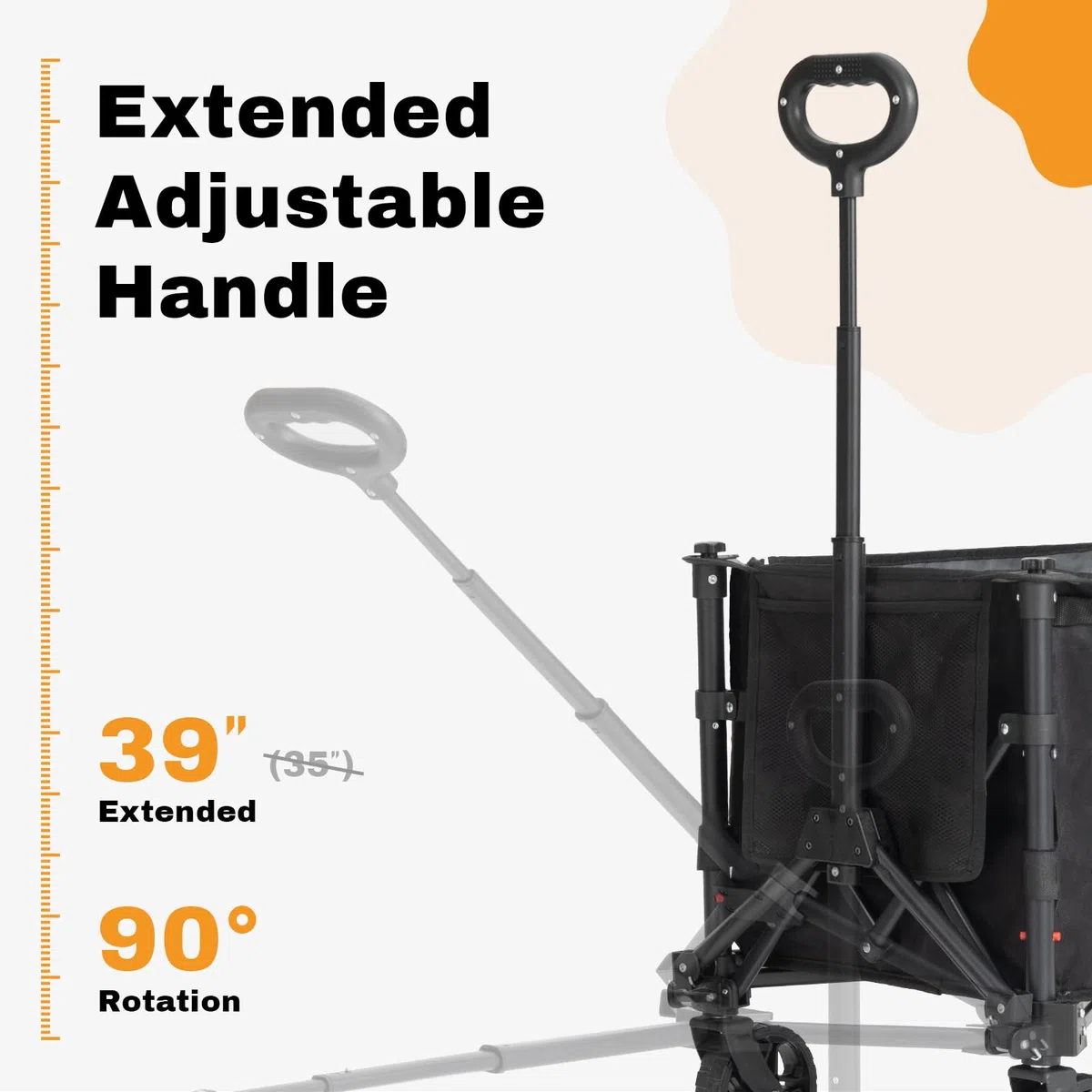 Overmont Carrello Pieghevole 3 in 1-120 L Grande Capacità, Portata fino a 100 kg - Carrello con Ruote Tutto Terreno, Leggero e Compatto - per Campeggio, Spiaggia, Giardino, Shopping e Sport