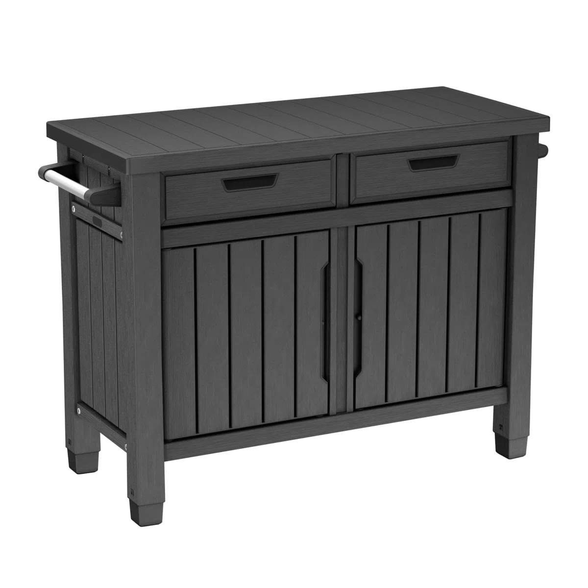 Keter Mobile Barbecue Unity XL, ideale come supporto per la preparazione del barbecue,134x51,7x90H cm, Grafite
