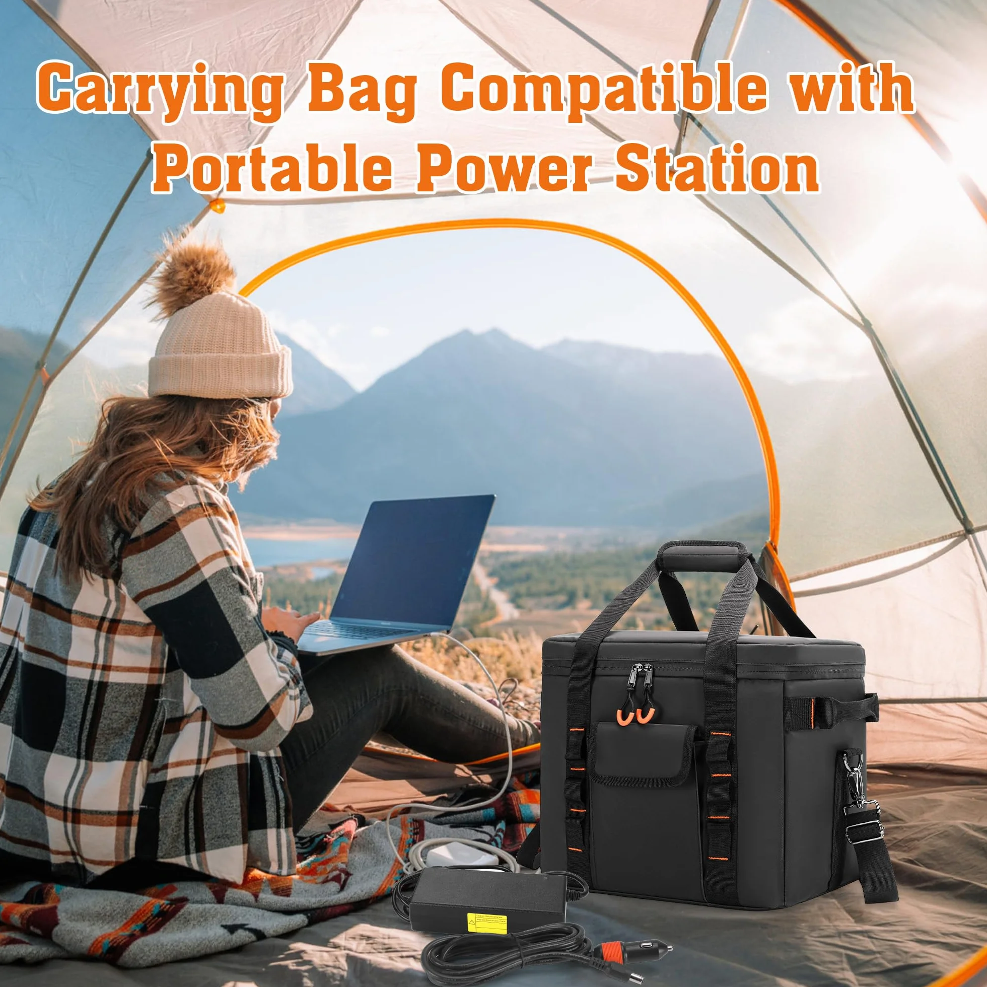 Trunab Custodia da Trasporto Resistente all'Umidità Compatibile con Jackery Explorer 300/500/1000/1000 Pro/ECOFLOW River2/River2 Pro/River2 Max, Borsa per Generatore Scolastico con Divisori Regolabili