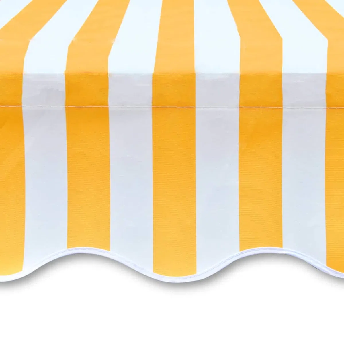Kavolet Telo per tende da sole, impermeabile, antistrappo, ricambio con balze, accessorio per tende da sole, 300 x 250 cm, giallo e bianco