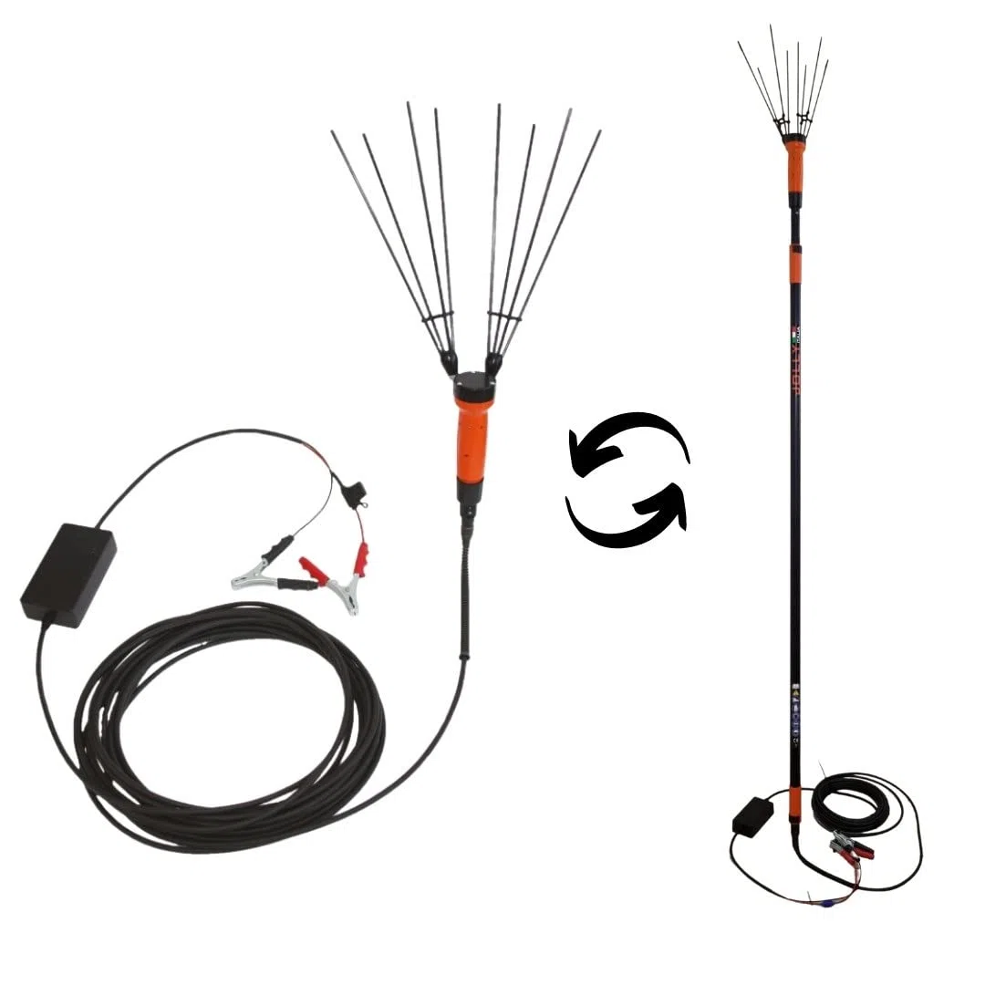 Abbacchiatore Elettrico Olive Jolly V34 Asta Telescopica cm.170-310 Alimentazione Batteria Auto