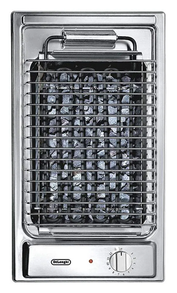 Piano cottura Domino Barbecue in acciaio inox da 30 cm De' Longhi BQI 13-2