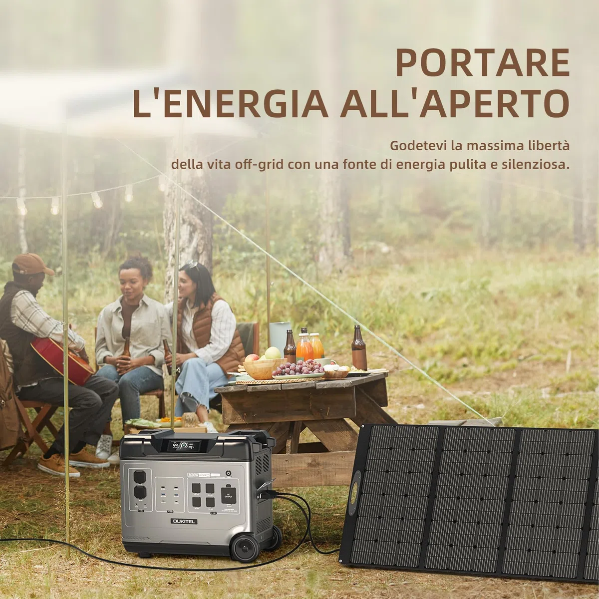 OUKITEL P5000 Pro Centrale Elettrica Portatile 4000W, 5120Wh LiFePO4 Batteria Generatore Solare Con App, Stazione di Alimentazione Ricarica Rapida Elettrico Generatori per Domestico/Campeggio/Camper