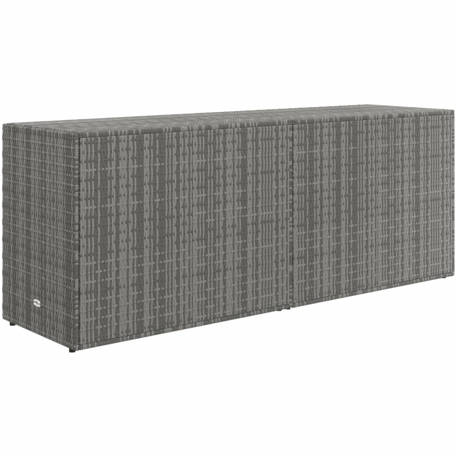 Gecheer Mobile Portaoggetti da Giardino Grigio 198x55,5x80cm Polyrattan,Armadietto,Credenza,Mobile,Portaoggetti,da Giardino,Esterno,Patio,Terrazzo,Balcone,Armadio da Esterno,Armadio Portascope,P319871