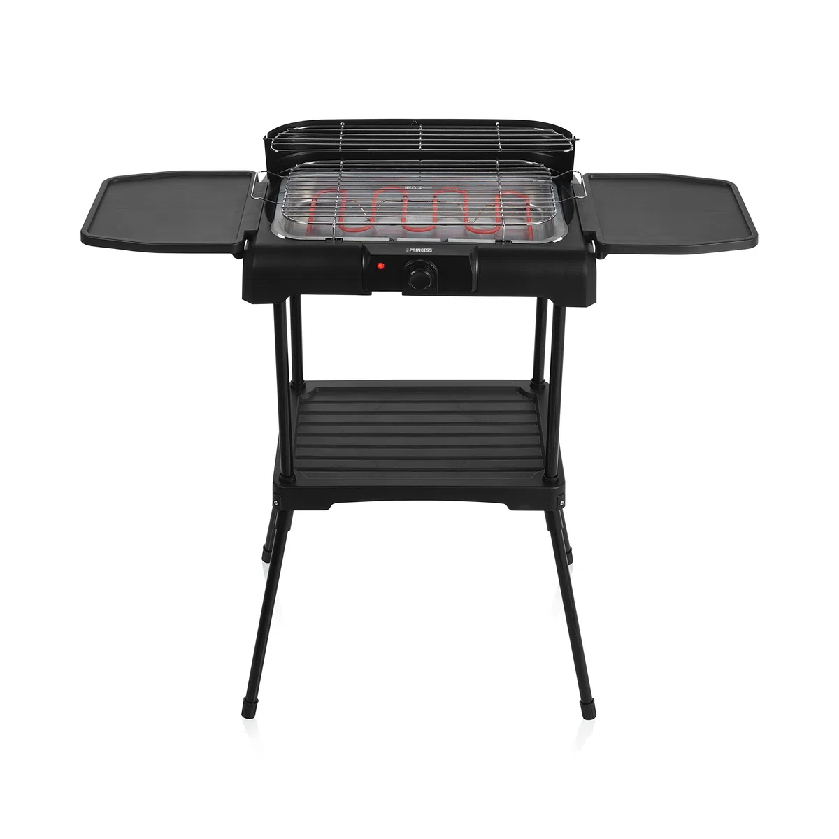 Princess Barbecue Elettrico con Mensole, 2200 watt, Sistema anti-fumo, Paravento, Superficie di 40 x 24.5 cm, Nero
