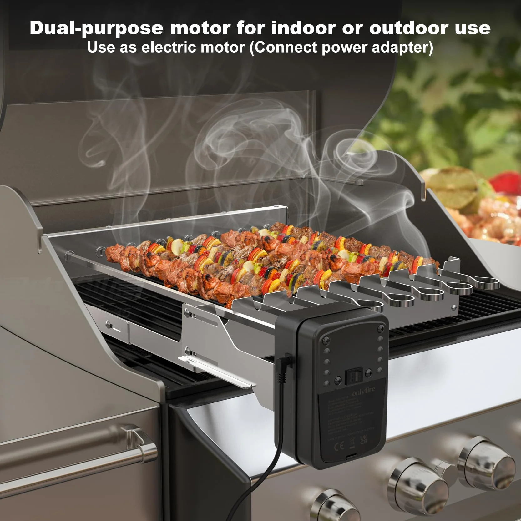 onlyfire Motore Elettrico DC 3-12V 3.5W per Girarrosto Barbecue e Rosticceria, velocità Regolabile