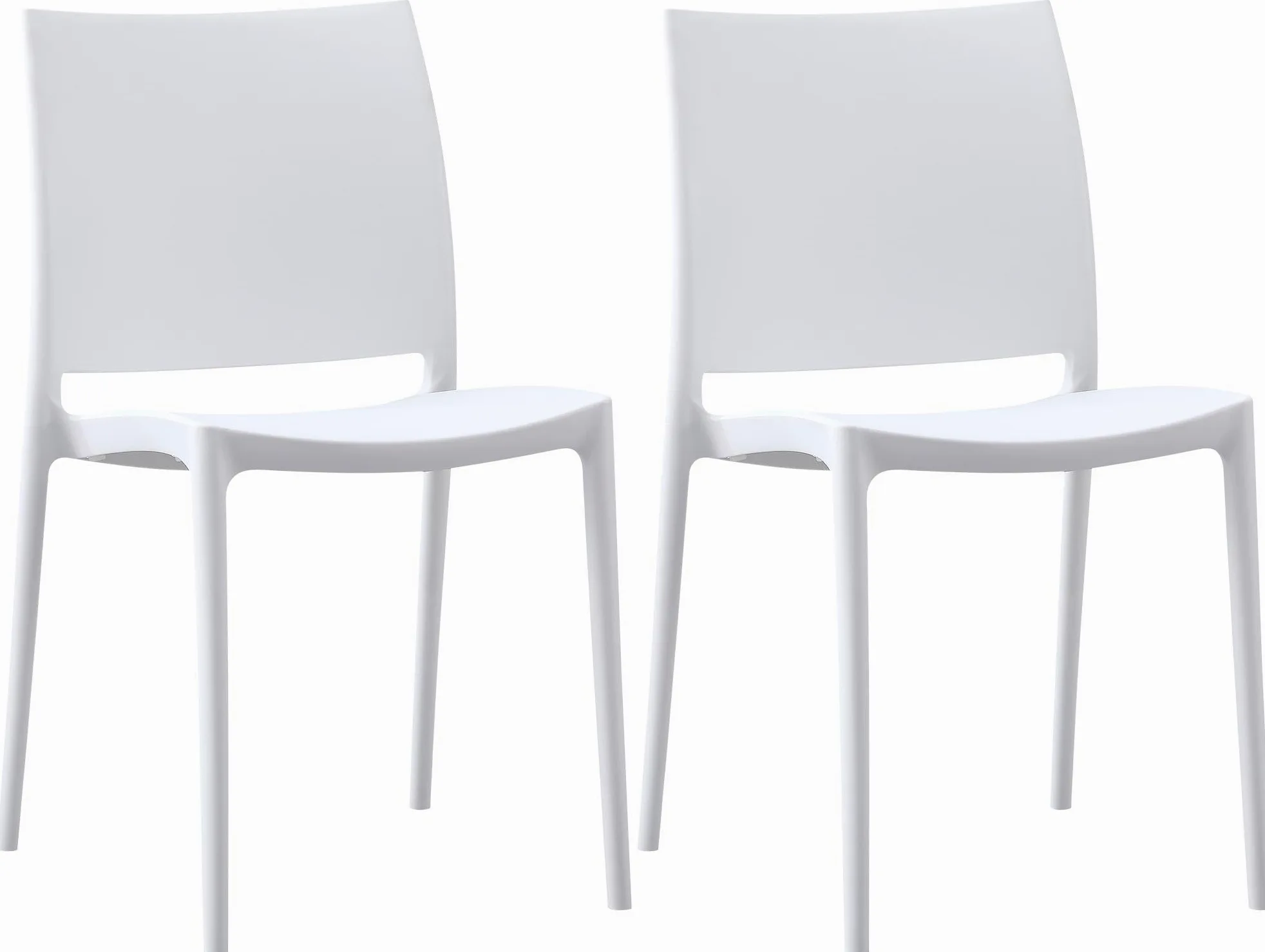CLP Set 2 sedie da giardino Meton impilabili e resistenti alle intemperie, sedie con braccioli UV resistenti, in plastica fino a 150 kg Colore:bianco