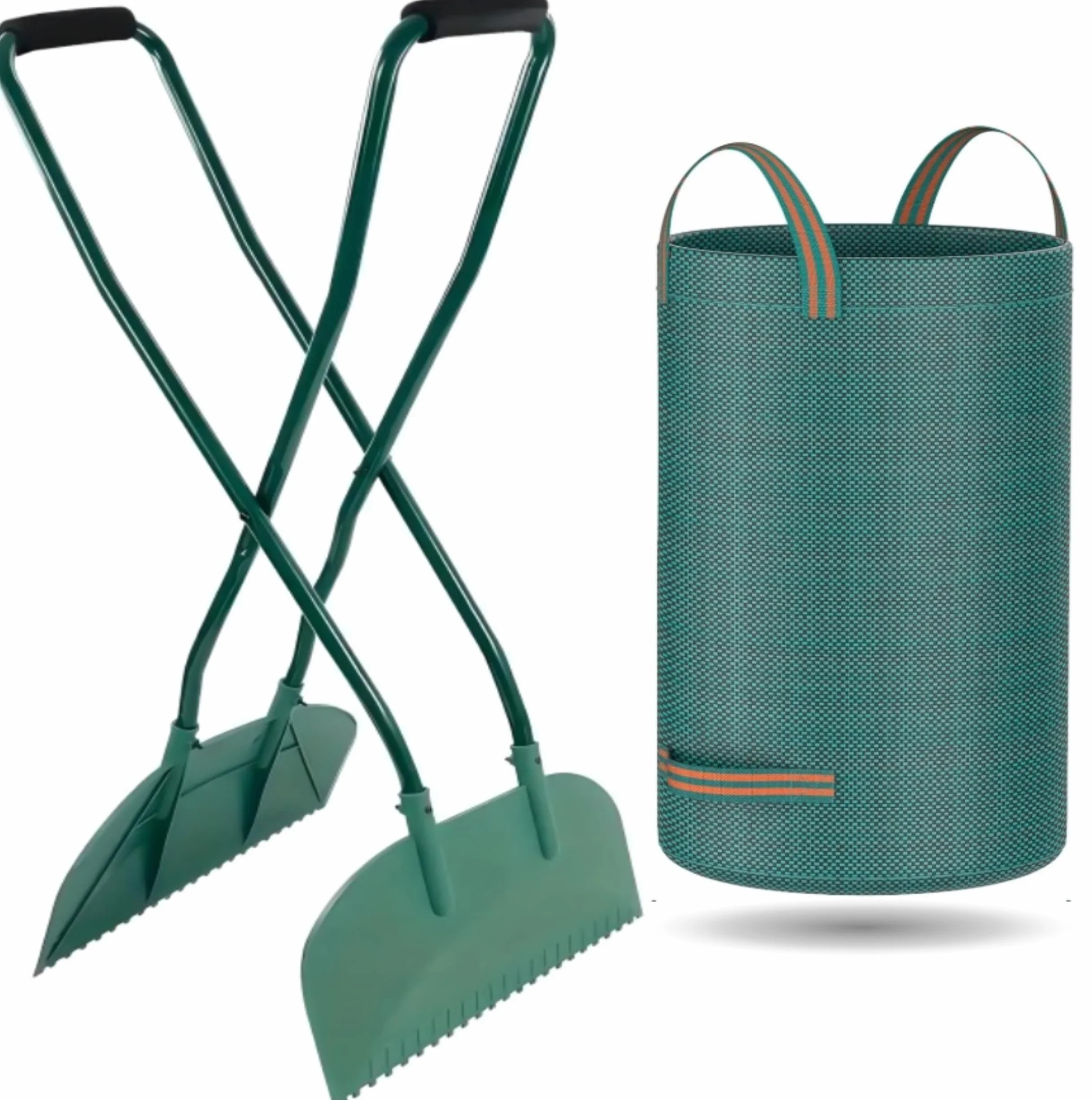 Pinza per Foglie con Manico, ergonomica 95 cm | Gratis con Sacco da Giardino da 272L | raccogli Foglie, Erba e rifiuti da Giardino