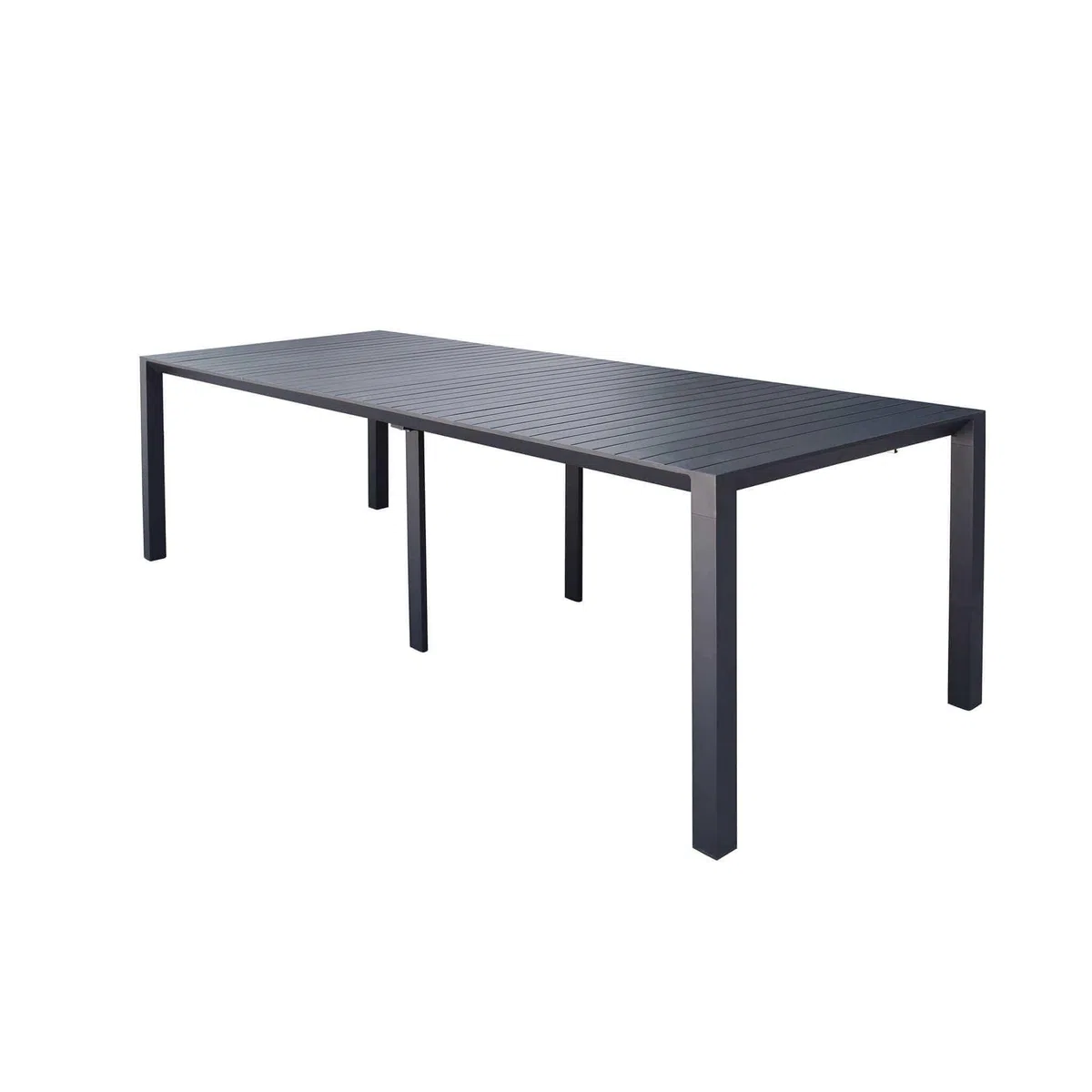 milani home - consolle da giardino allungabile, alluminio, 10 posti, antracite, piano 52/260 x 85 cm