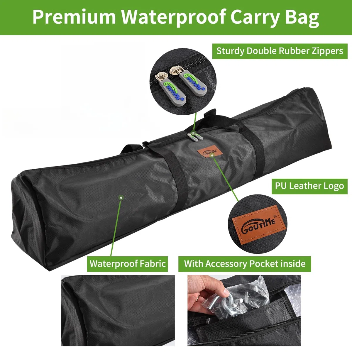 Goutime Amaca doppia da 2,6 m con supporto, capacità di 250 kg, Altezza Regolabile Telo Cotone Resistente,include borsa da trasporto portatile perfetta per patio esterno, terrazza, balcone (blu-verde)