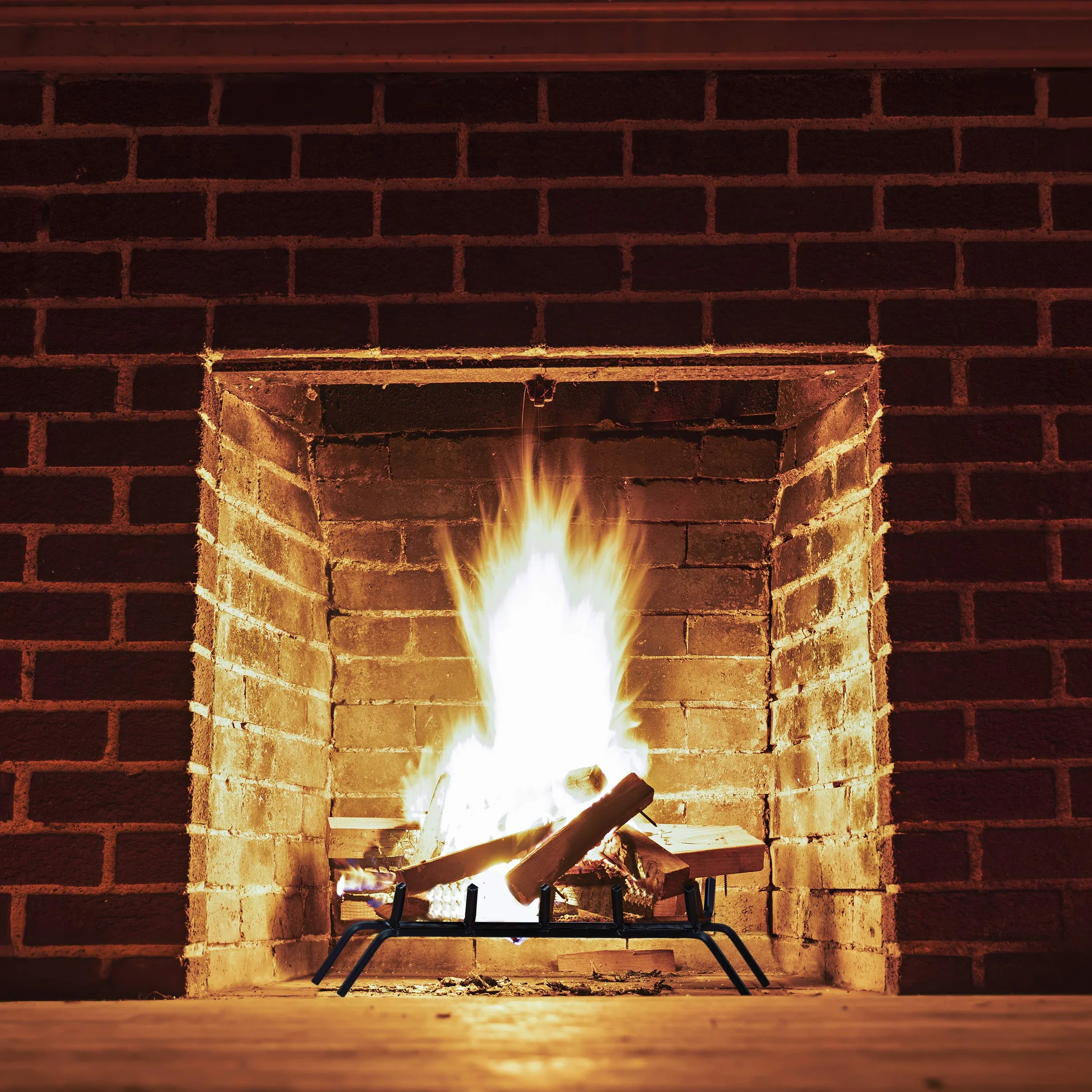 Relaxdays Brucialegna da Camino, Rettangolare, Acciaio, Caminetto con Grill, con Piedi di Appoggio, 17x69x34 cm, Nero
