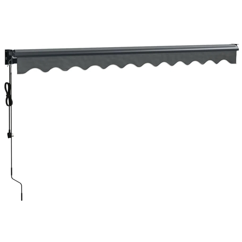 IKAYAA Tenda Retrattile elettrica Tenda da Sole 300x250 Tenda Retrattile Automatica Resistente ai Raggi UV con elecomando manovella-Antracite (Telaio Grigio)-300 x 250 cm