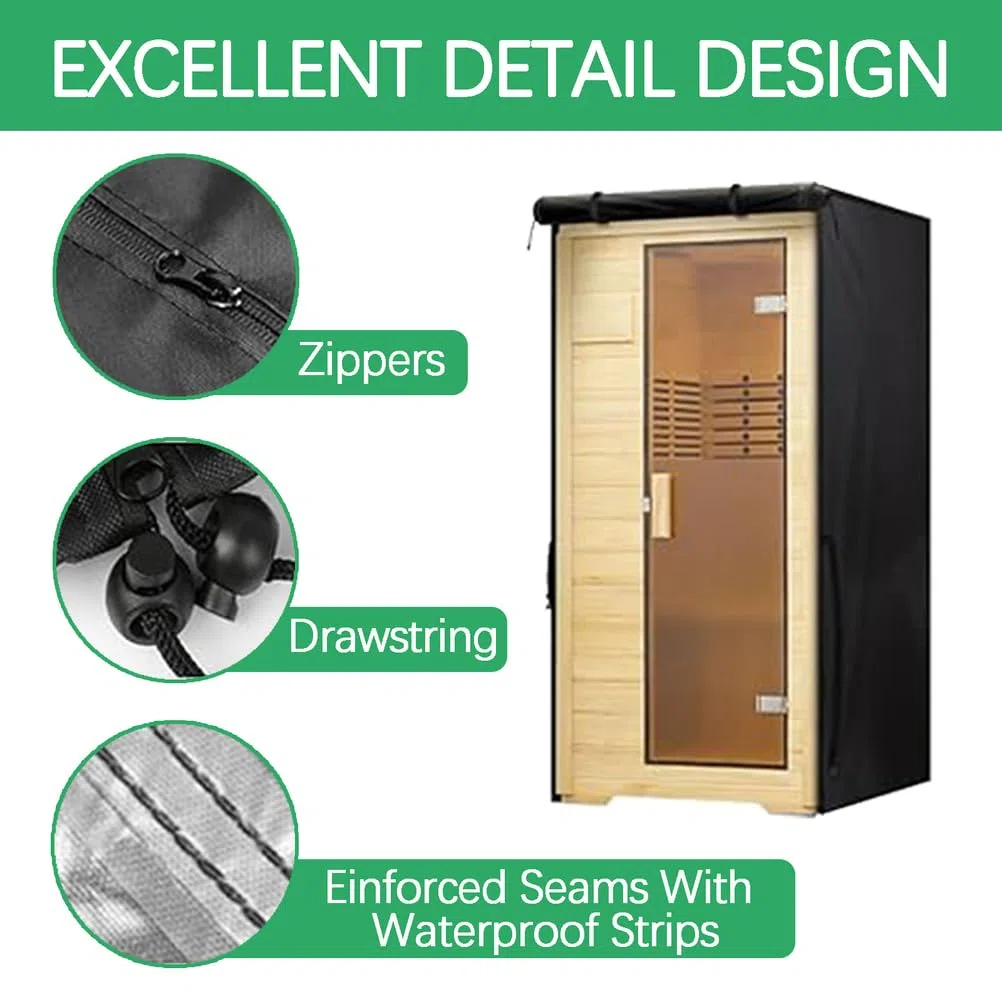 Copertura per sauna da esterno copertura impermeabile resistente per sauna a infrarossi riduce efficacemente l'assorbimento di calore solo copertura,Grigio,183x122x193cm