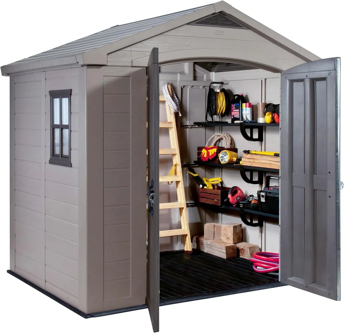 Keter Casetta da Giardino, Factor 8x6, Grigia, 256,5 x 182 x 243H cm