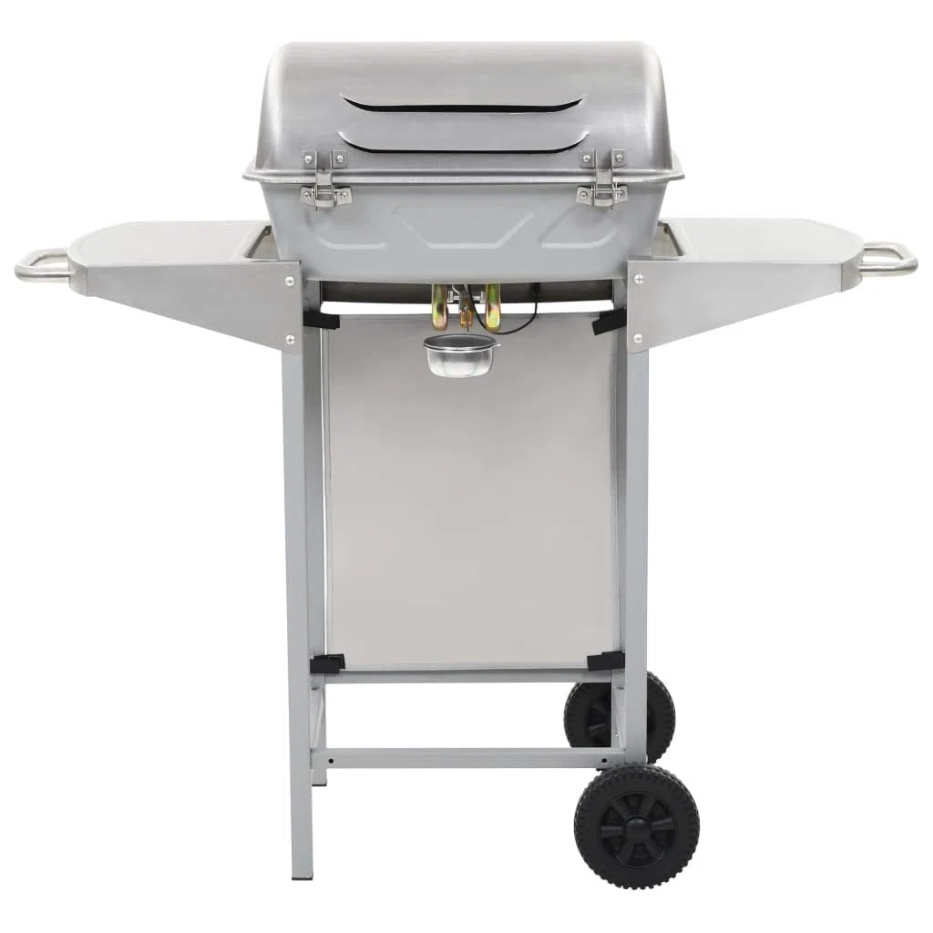 Homgoday Barbecue a gas con 2 zone di cottura, in acciaio inox, colore argento