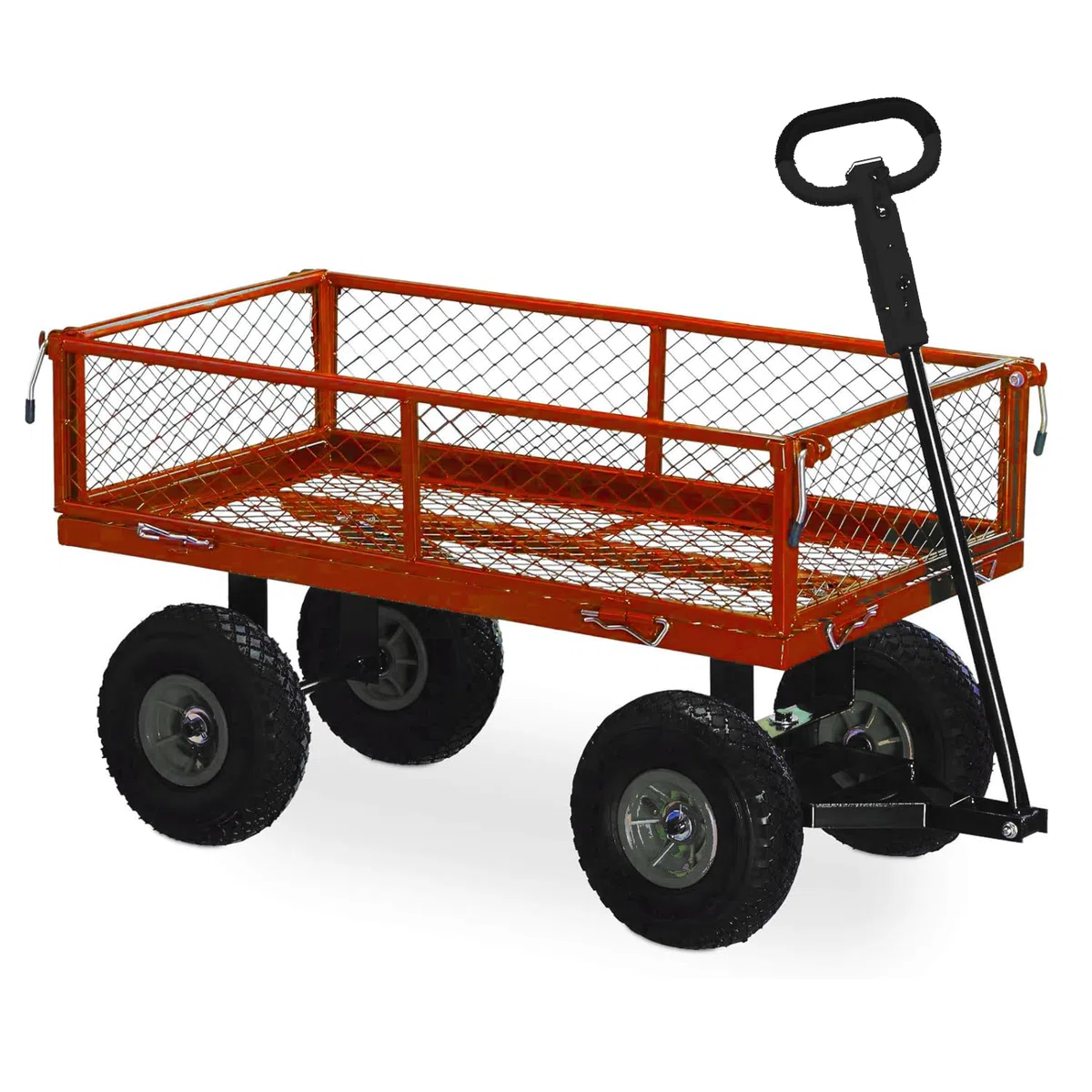 CARRELLO A MANO CON SPONDE LATERALI RIBALTABILI CARICO MAX 300 KG PORTA PACCHI PORTA TUTTO CARRETTO DA GIARDINO