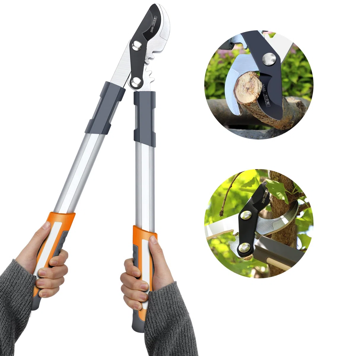 AIRAJ Cesoie Troncarami Potatura 43 cm,Cesoie Per Alberi da Giardinaggio, Tagliano Rami di 3 cm, Rivestimento in Teflon, Lame Affilate SK5,Tagliano Rami Secchi e Bagnati