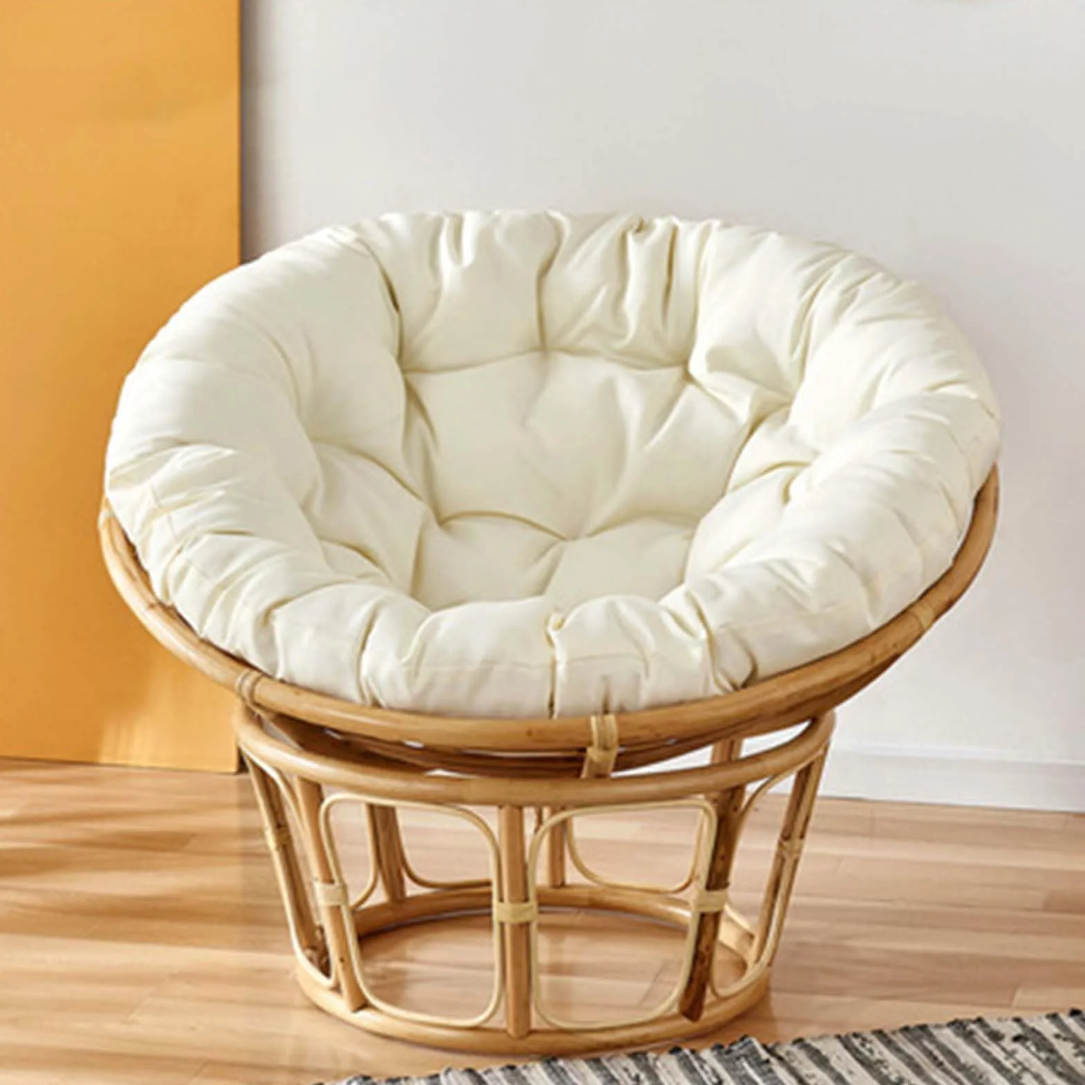 Papasan - Sedia da interni in canna naturale per camera da letto ed esterno, ideale per appendere giardini e cuscini decorativi di ricambio