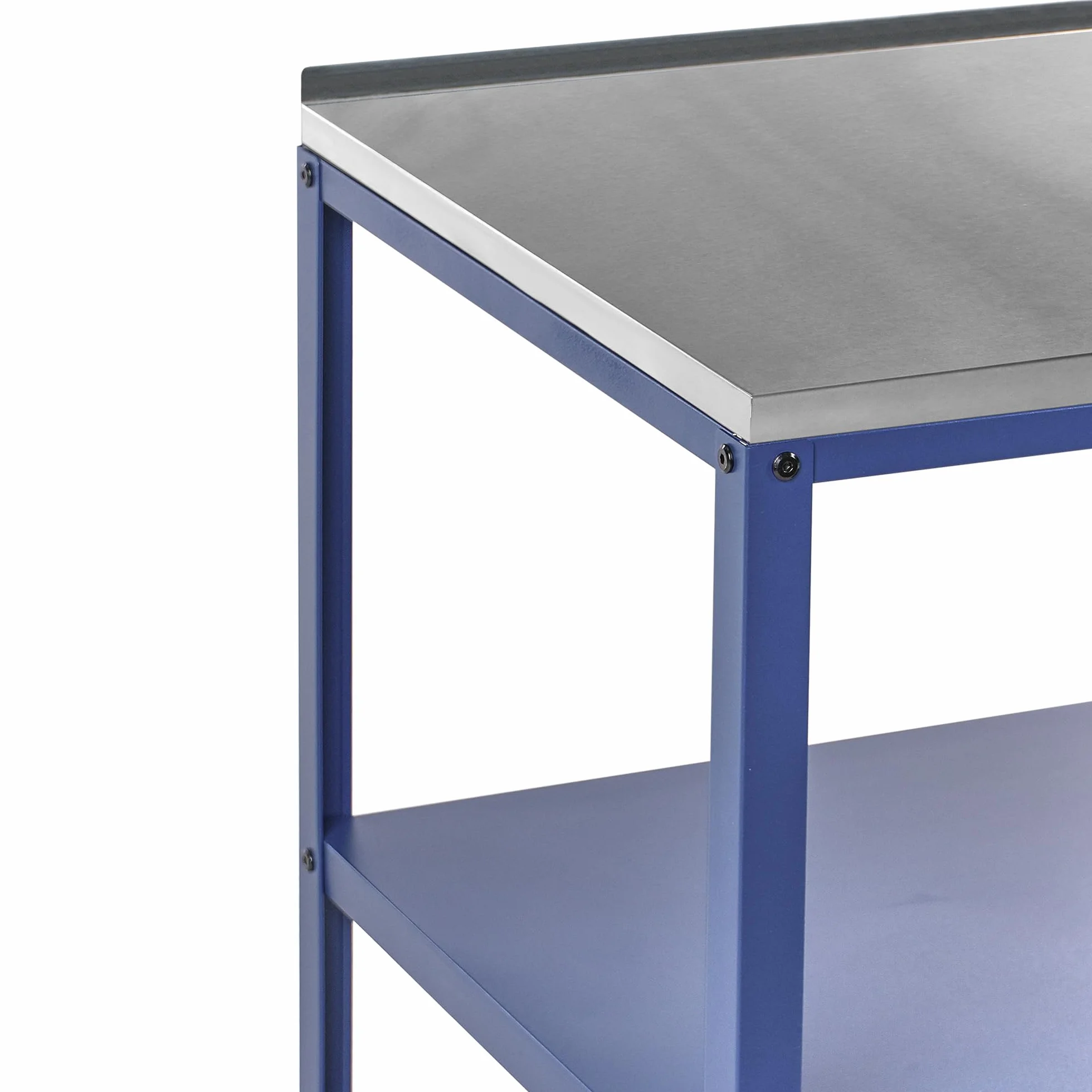 Beliani Isola da Giardino per Esterni Mensole per Cucina Piano in Acciaio Inox Blu 80 x 50 x 92 cm