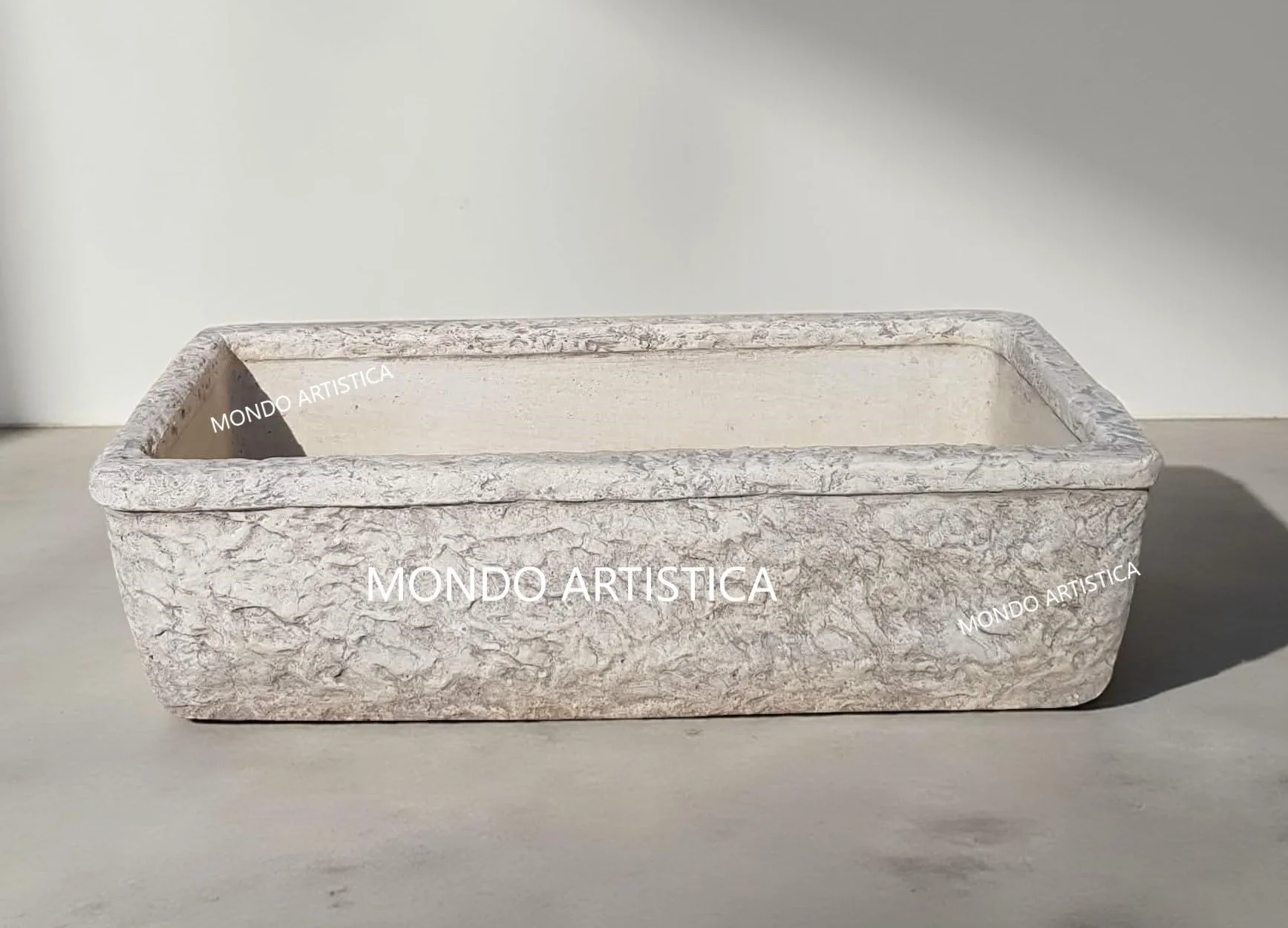 Lavandino Da Esterno per cucina da esterno, Lavabo Per Giardino, Pilozzo, Vasca Unica, Fontana, Altezza 22 cm, Larghezza 80x40 Cm, In Cemento Bianco E Graniglia Di Marmo, Grigio
