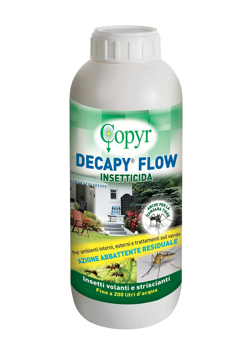 COPYR | Decapy Flow: Insetticida Concentrati contro scarafaggi, formiche, pulci, zecche, cimici, mosche - flacone 1 Lt