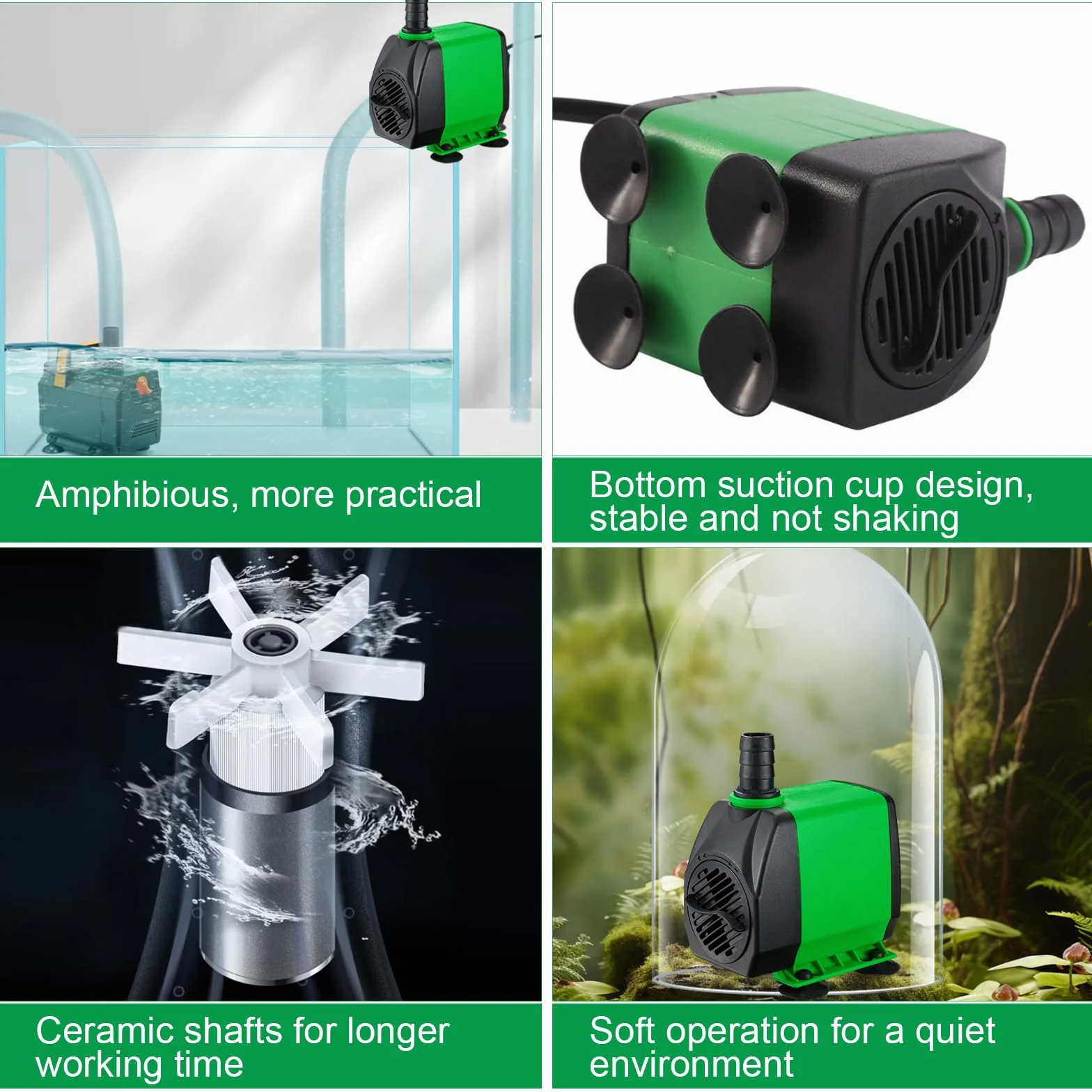 Set cascata per laghetto da giardino, in acciaio inox, pompa per laghetto con flusso d'acqua, set completo, filtro a cascata, fontana d'acqua (senza luci) (pompa da 20 cm, 30 W, 2000 l/h)