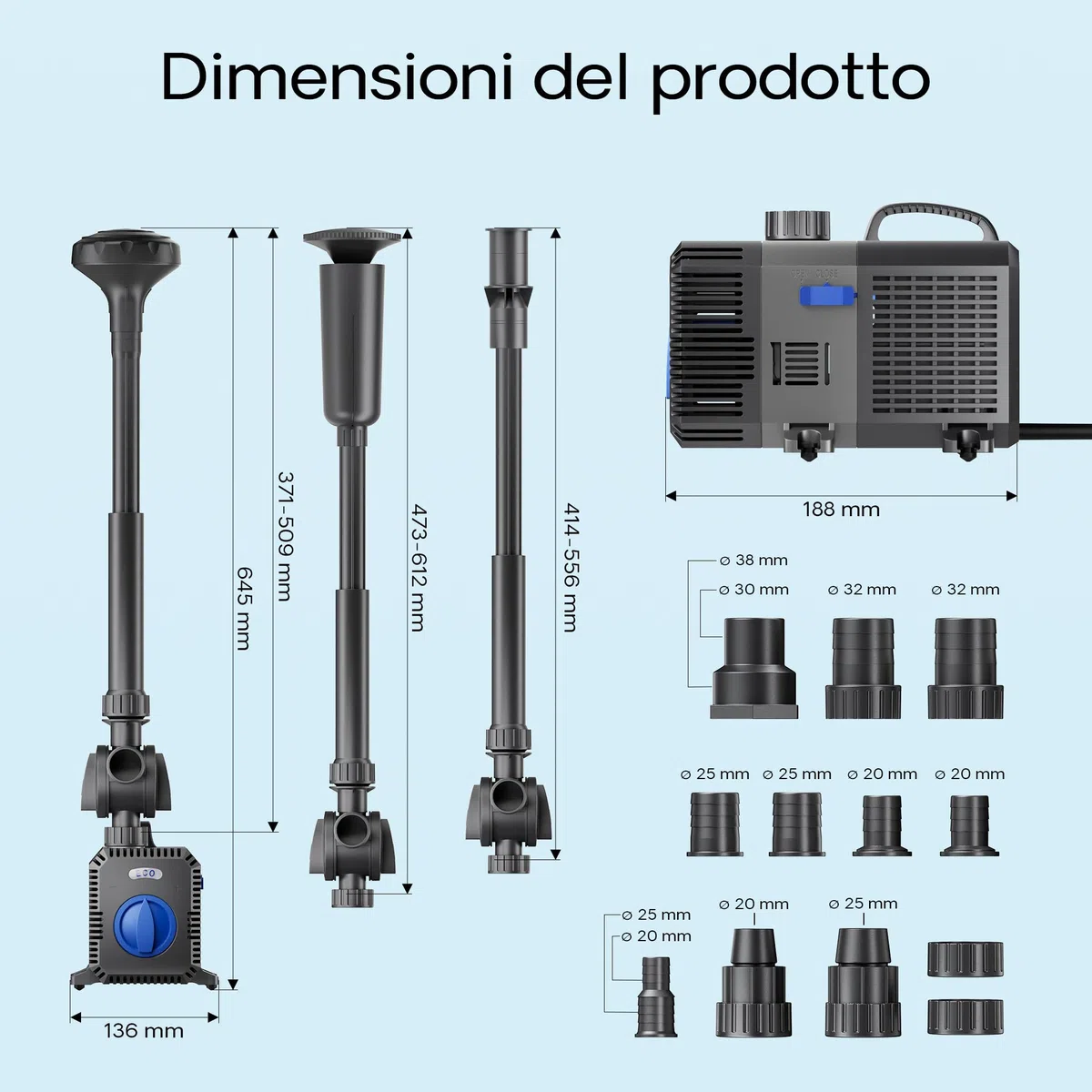 SunSun CTP-5003 SuperECO Pompa fontana regolabile 5000l/h 30W
