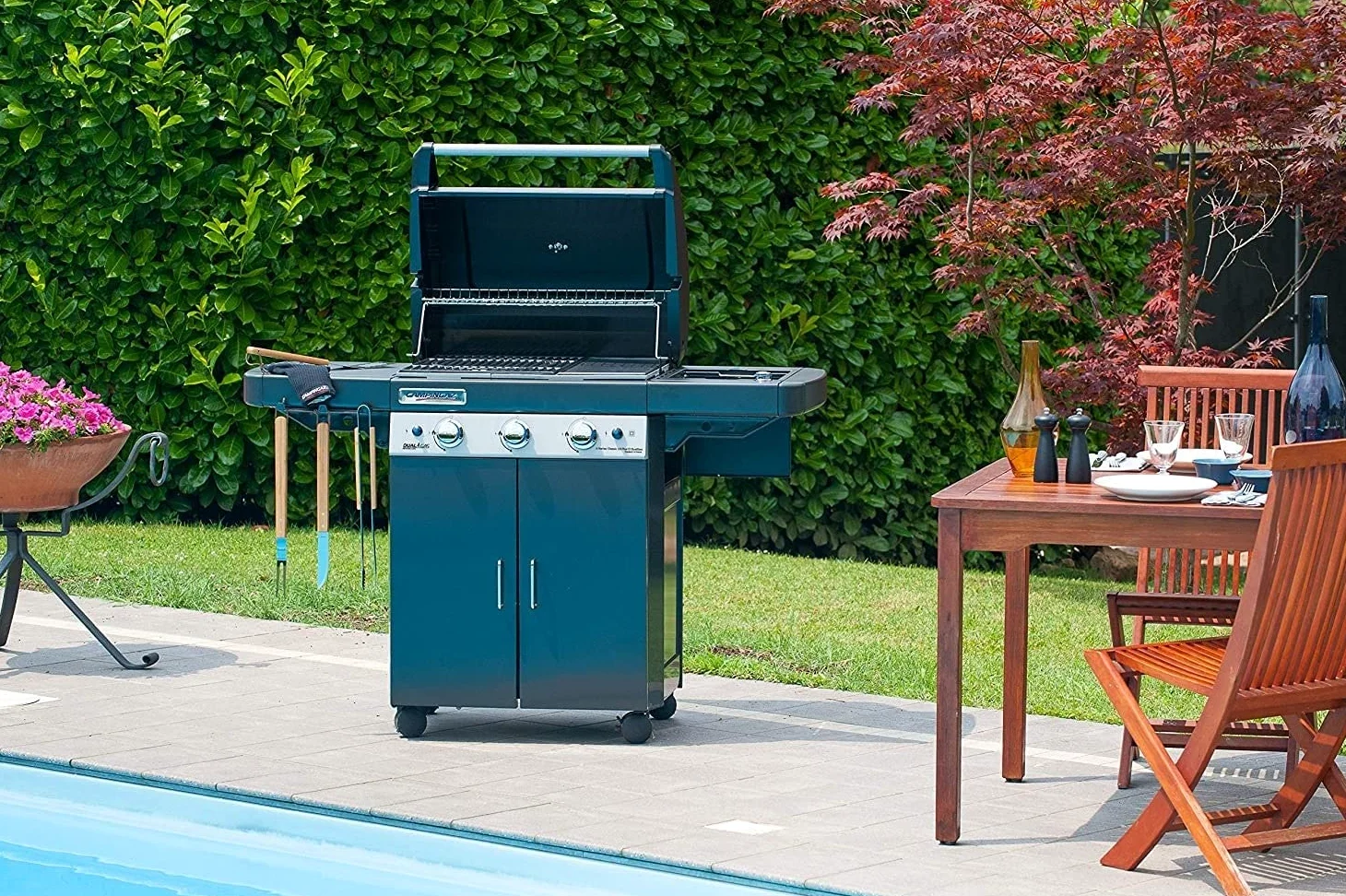Campingaz 3 Series LS Plus Dual Gas Barbecue Gas, BBQ con 2 Grill, 3 Bruciatori in Acciaio Inox e 1 a Lato