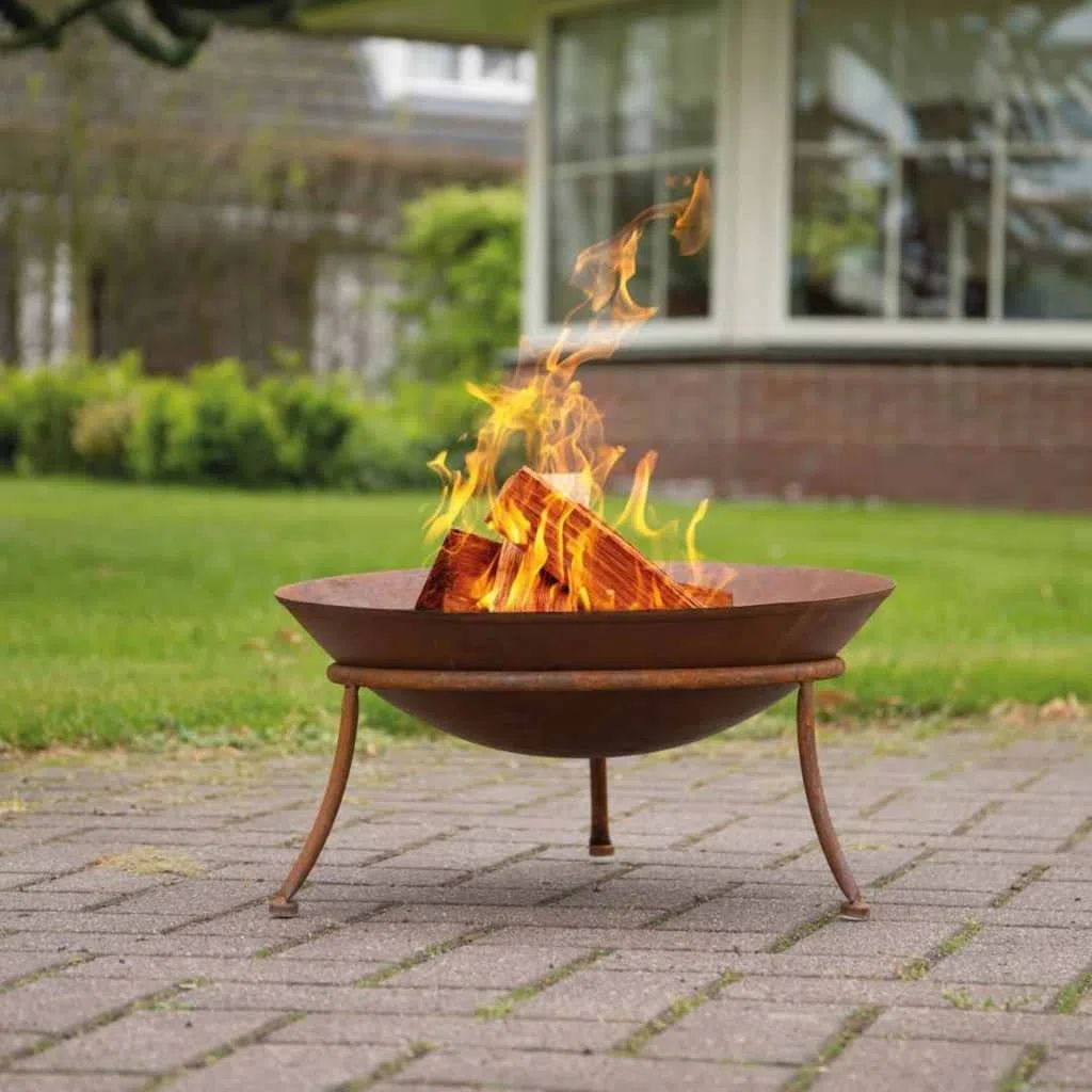 Caminetto da esterno,Pozzo del fuoco da giardino per il campeggio,Riscaldamento del patio,intrattenimento,falò, spiaggia,feste,RedFire Braciere Tulsa Color Ruggine in Acciaio