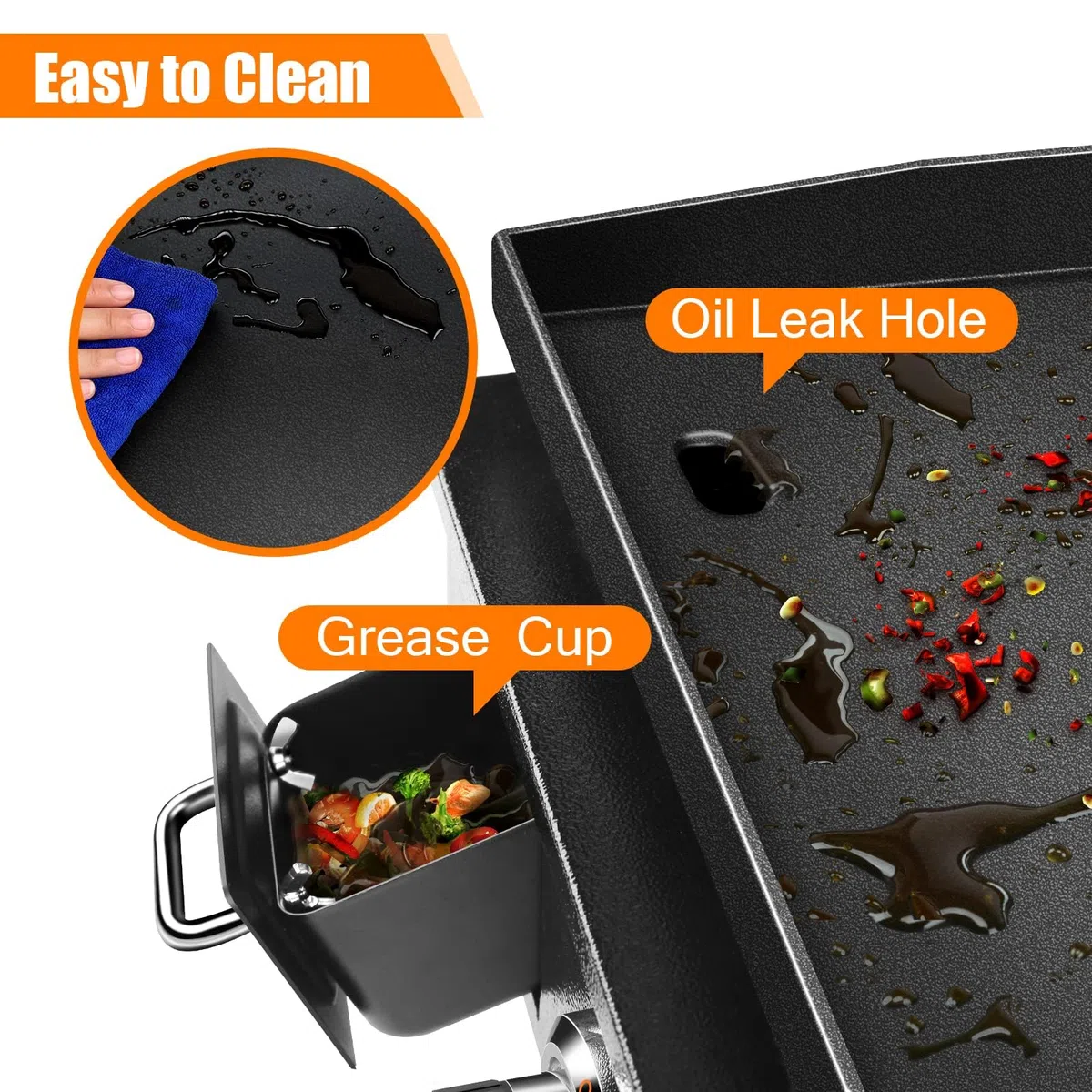 GFTIME Barbecue a gas da tavolo con 2 bruciatori, piastra Plancha a gas con parte superiore piatta, grill a propano con borsa per il trasporto, 55,9 cm, 48.000 BTU, piastre in ceramica antiaderente